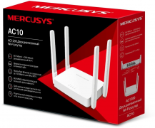  Mercusys AC10 (WAN100, 2xLAN100, Wi-Fi 802.11n/ac 5 GHz AC1200 (867+300M), 4  5dBi)